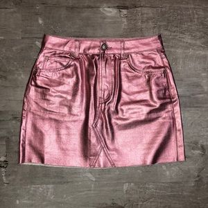 Topshop Metalic Moto Skirt